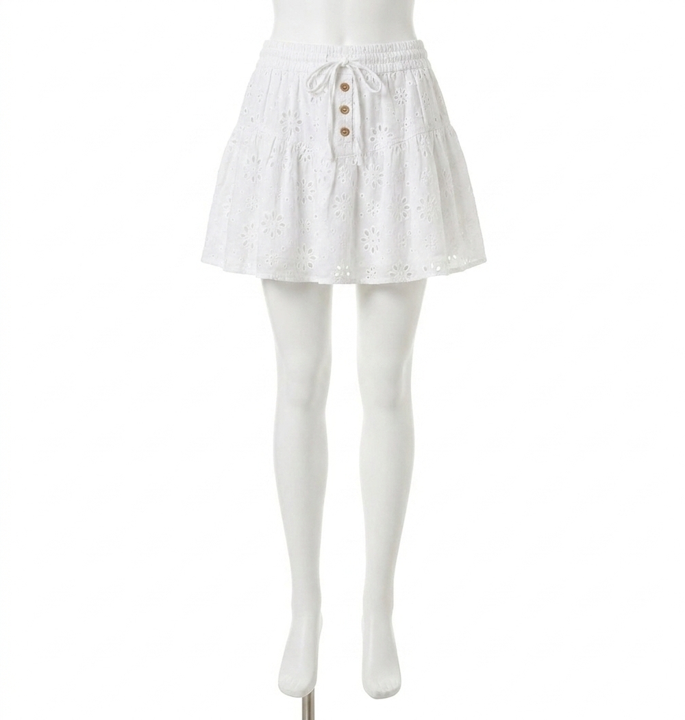 NEW DAY + MOON cotton blossom skirt in white